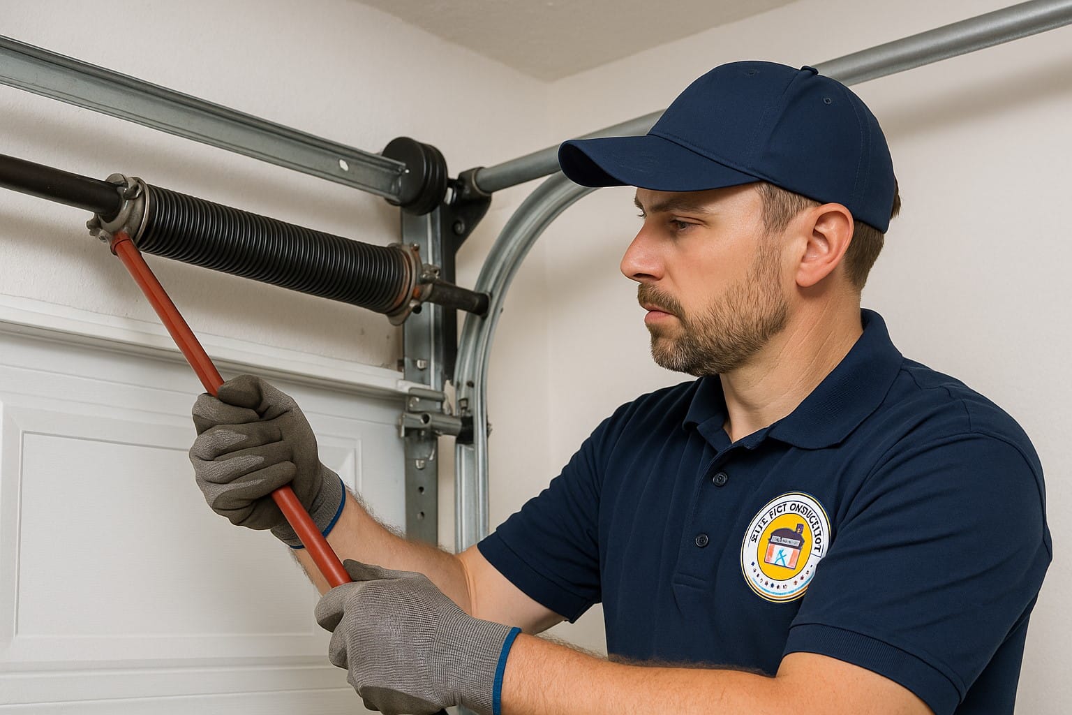 Debunking the 7 Biggest Myths About Residential Garage Door Installation in Houston 3 Installing torsion springs for residential garage door installation