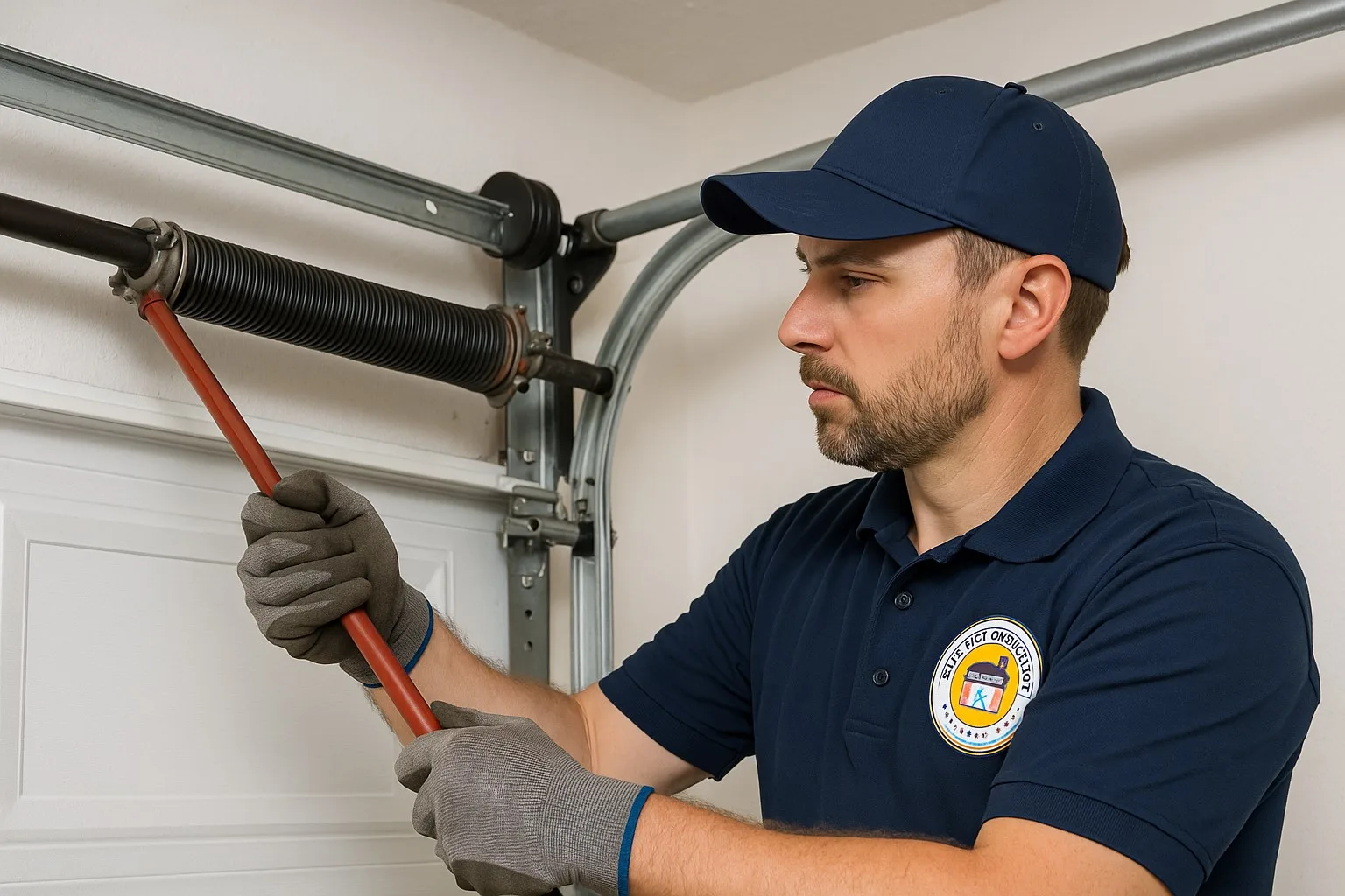 Installing torsion springs for residential garage door installation