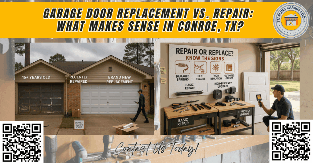 Garage Door Replacement vs. Repair: What Makes Sense in Conroe, TX? 9 Garage Door Replacement vs. Repair: What Makes Sense in Conroe, TX? - Starling Garage Doors