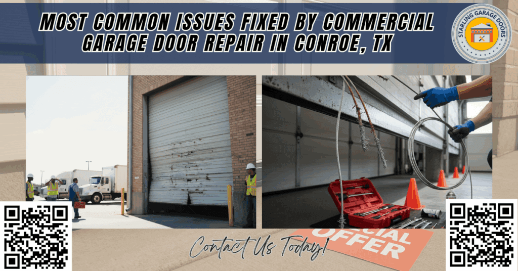Most Common Issues Fixed by Commercial Garage Door Repair in Conroe, TX 3 Most Common Issues Fixed by Commercial Garage Door Repair in Conroe, TX - Starling Garage Doors