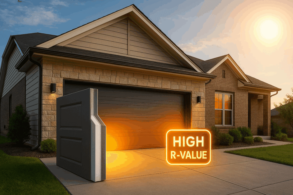 How Conroe Homeowners Can Repair Garage Door Issues Before Mold Sets In 4 Energy-efficient insulated panel upgrade used to repair garage door with high R-value for better home efficiency.